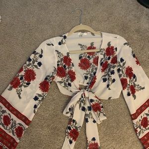 Adorable tie crop top from boutique.